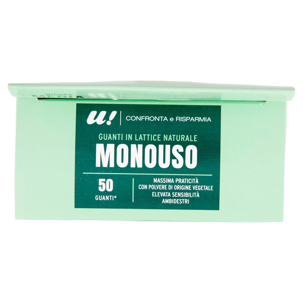 50 Guanti Monouso in Lattice Naturale Misura Media U! Confronta e Risparmia